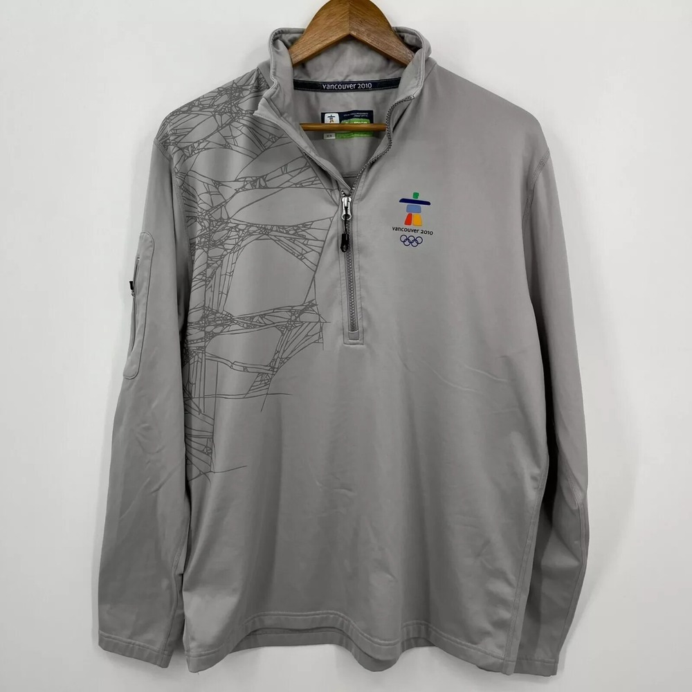 Sunice Sweatshirt Men's M Gray 1/2 Zip Pullover Vancoucer 2010 Winter Olympics‎